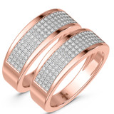 Photo of Valentina 1/2 ct tw. Lab Grown Diamond Same Sex Ladies Band Set 14K Rose Gold [WL2457R]