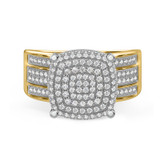 Photo of Jia 1 1/4 ct tw. Lab Grown Diamond Cushion Cluster Trio Set 10K Yellow Gold [BT2461YE-C029]