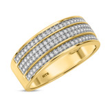 Photo of Jia 1 1/4 ct tw. Lab Grown Diamond Cushion Cluster Trio Set 10K Yellow Gold [BT2461YM]