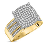 Photo of Jia 3/4 ct tw. Lab Grown Diamond Cushion Cluster Engagement Ring 10K Yellow Gold [BT2461YE-C029]