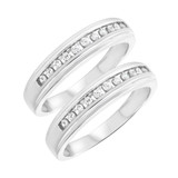 Photo of Sinead 1/2 ct tw. Lab Grown Diamond Same Sex Mens Band Set 10K White Gold [WM2469W]