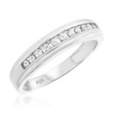 Photo of Sinead 1/2 ct tw. Lab Grown Diamond Same Sex Mens Band Set 10K White Gold [BT2469WM]