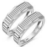 Photo of Kalila 1/3 ct tw. Lab Grown Diamond Same Sex Mens Band Set 14K White Gold [WM2455W]