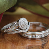 Photo of Sinead 3/4 ct tw. Lab Grown Diamond Round Cluster Trio Set 10K Rose Gold [BT2469R-C000]