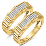 Photo of Kalila 1/3 ct tw. Lab Grown Diamond Same Sex Mens Band Set 14K Yellow Gold [WM2455Y]