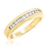 Photo of Sinead 1/2 ct tw. Lab Grown Diamond Same Sex Mens Band Set 14K Yellow Gold [BT2469YM]