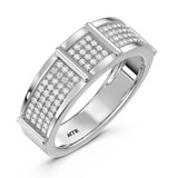 Photo of Corban 7/8 ct tw. Lab Grown Diamond Wedding Band Set 14K White Gold [BT2462WL]