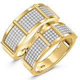 Photo of Corban 7/8 ct tw. Lab Grown Diamond Wedding Band Set 14K Yellow Gold [WB2462Y]