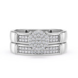 Photo of Omella 1/5 ct tw. Lab Grown Diamond Round Cluster Bridal Set 14K White [BR2489W-C000]