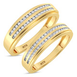 Photo of Ortwin 1/4 ct tw. Lab Grown Diamond Wedding Band Set 10K Yellow [WB2481Y]