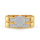 Photo of Omella 1/5 ct tw. Lab Grown Diamond Round Cluster Bridal Set 10K Yellow [BR2489Y-C000]