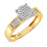 Photo of Omella 1/5 ct tw. Lab Grown Diamond Round Cluster Bridal Set 10K Yellow [BT2489YE-C000]