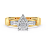 Photo of Omella 1/4 ct tw. Lab Grown Diamond Pear Cluster Trio Set 14K Yellow [BT2487YE-C000]