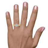 Photo of Omella 1/10 ct tw. Lab Grown Diamond Pear Cluster Engagement Ring 14K Yellow Gold [BT2487YE-C000] [HT-2]