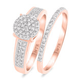 Photo of Otto 1/2 ct tw. Lab Grown Diamond Round Cluster Bridal Set 14K Rose [BR2490R-C000]