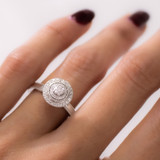 Photo of Hansel 1/7 ct tw. Lab Grown Diamond Round Cluster Engagement Ring 14K White Gold [BT2479WE-C000]
