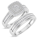 Photo of Ortwin 3/8 ct tw. Lab Grown Diamond Cushion Cluster Bridal Set 10K White [BR2481W-C000]