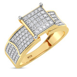 Photo of Berthold 1/3 ct tw. Lab Grown Diamond Princess Cluster Engagement Ring 14K Yellow Gold [BT2484YE-C000]