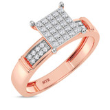 Photo of Omella 1/4 ct tw. Lab Grown Diamond Princess Cluster Trio Set 10K Rose [BT2485RE-C000]