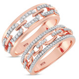 Photo of Hartwin 1/2 ct tw. Lab Grown Diamond Wedding Band Set 10K Rose [WB2483R]