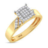 Photo of Isidor 1/4 ct tw. Lab Grown Diamond Cushion Cluster Trio Set 14K Yellow [BT2482YE-C000]