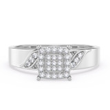 Photo of Isidor 1/5 ct tw. Lab Grown Diamond Cushion Cluster Bridal Set 10K White [BT2482WE-C000]