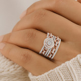 Photo of Hartwin 5/8 ct tw. Lab Grown Diamond Round Cluster Bridal Set 10K Rose [BR2483R-C000]