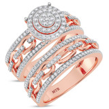 Photo of Hartwin 5/8 ct tw. Lab Grown Diamond Round Cluster Bridal Set 10K Rose [BR2483R-C000]
