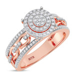 Photo of Hartwin 3/8 ct tw. Lab Grown Diamond Round Cluster Engagement Ring 10K Rose Gold [BT2483RE-C000]