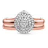 Photo of Ignaz 1/5 ct tw. Lab Grown Diamond Pear Cluster Bridal Set 14K Rose [BR2474R-C000]