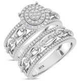 Photo of Hartwin 5/8 ct tw. Lab Grown Diamond Round Cluster Bridal Set 10K White [BR2483W-C000]