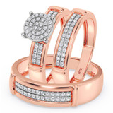 Photo of Omella 1/3 ct tw. Lab Grown Diamond Round Cluster Trio Set 14K Rose [BT2489R-C000]