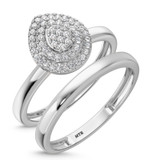 Photo of Ignaz 1/5 ct tw. Lab Grown Diamond Pear Cluster Bridal Set 14K White [BR2474W-C000]