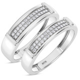 Photo of Omella 1/5 ct tw. Lab Grown Diamond Wedding Band Set 10K White [WB2485W]