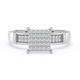 Photo of Omella 1/10 ct tw. Lab Grown Diamond Princess Cluster Engagement Ring 14K White Gold [BT2485WE-C000]