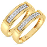 Photo of Omella 1/5 ct tw. Lab Grown Diamond Wedding Band Set 10K Yellow [WB2485Y]