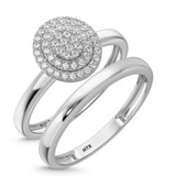 Photo of Ignaz 1/5 ct tw. Lab Grown Diamond Oval Cluster Bridal Set 10K White [BR2475W-C000]