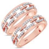 Photo of Hartwin 3/8 ct tw. Lab Grown Diamond Same Sex Mens Band Set 10K Rose [WM2483R]