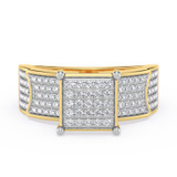Photo of Berthold 5/8 ct tw. Lab Grown Diamond Princess Cluster Bridal Set 14K Yellow [BT2484YE-C000]
