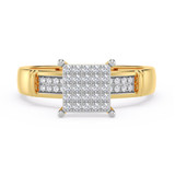 Photo of Omella 1/10 ct tw. Lab Grown Diamond Princess Cluster Engagement Ring 14K Yellow Gold [BT2485YE-C000]
