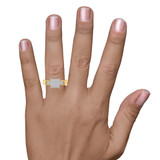 Photo of Omella 1/10 ct tw. Lab Grown Diamond Princess Cluster Engagement Ring 14K Yellow Gold [BT2485YE-C000] [HT-2]