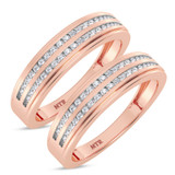Photo of Ortwin 1/4 ct tw. Lab Grown Diamond Same Sex Ladies Band Set 10K Rose [WL2481R]