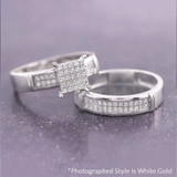 Photo of Omella 1/5 ct tw. Lab Grown Diamond Princess Cluster Bridal Set 10K Yellow [BR2485Y-C000]