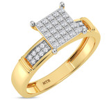 Photo of Omella 1/5 ct tw. Lab Grown Diamond Princess Cluster Bridal Set 14K Yellow [BT2485YE-C000]