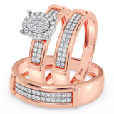 Photo of Omella 1/4 ct tw. Lab Grown Diamond Oval Cluster Trio Set 14K Rose [BT2486R-C000]