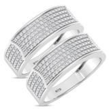 Photo of Berthold 3/4 ct tw. Lab Grown Diamond Same Sex Mens Band Set 10K White [WM2484W]