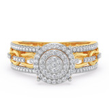 Photo of Hartwin 3/8 ct tw. Lab Grown Diamond Round Cluster Engagement Ring 14K Yellow Gold [BT2483YE-C000]