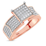 Photo of Berthold 1/3 ct tw. Lab Grown Diamond Princess Cluster Engagement Ring 10K Rose Gold [BT2484RE-C000]