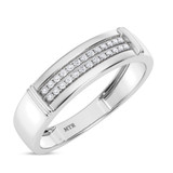 Photo of Omella 1/5 ct tw. Lab Grown Diamond Same Sex Mens Band Set 14K White [BT2485WM]