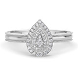 Photo of Hansel 1/7 ct tw. Lab Grown Diamond Pear Cluster Bridal Set 10K White [BT2478WE-C000]